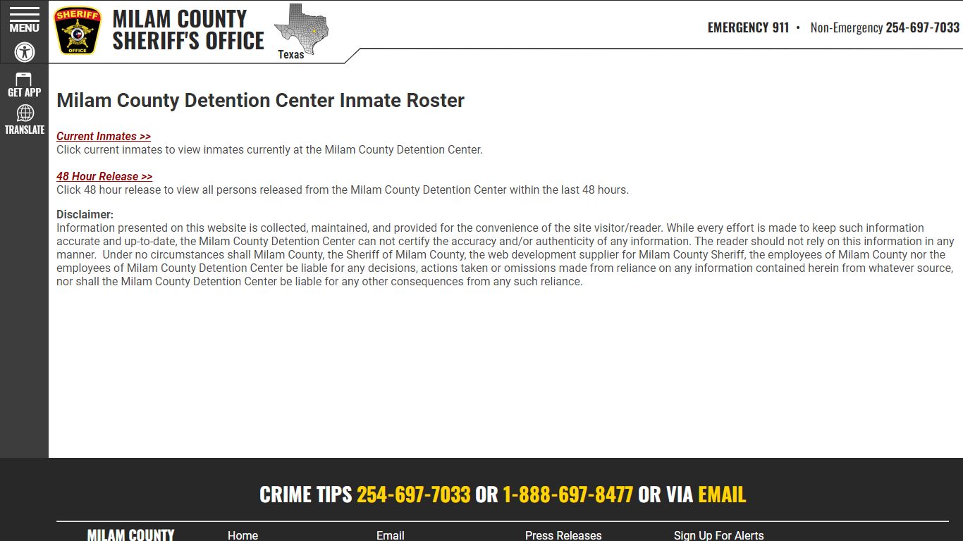 Roster Choose - Milam County Sheriff TX